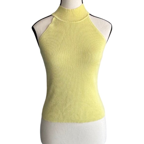 ZARA PASTEL YELLOW KNIT SLEEVLESS TOP, SZ. S - Picture 1 of 4